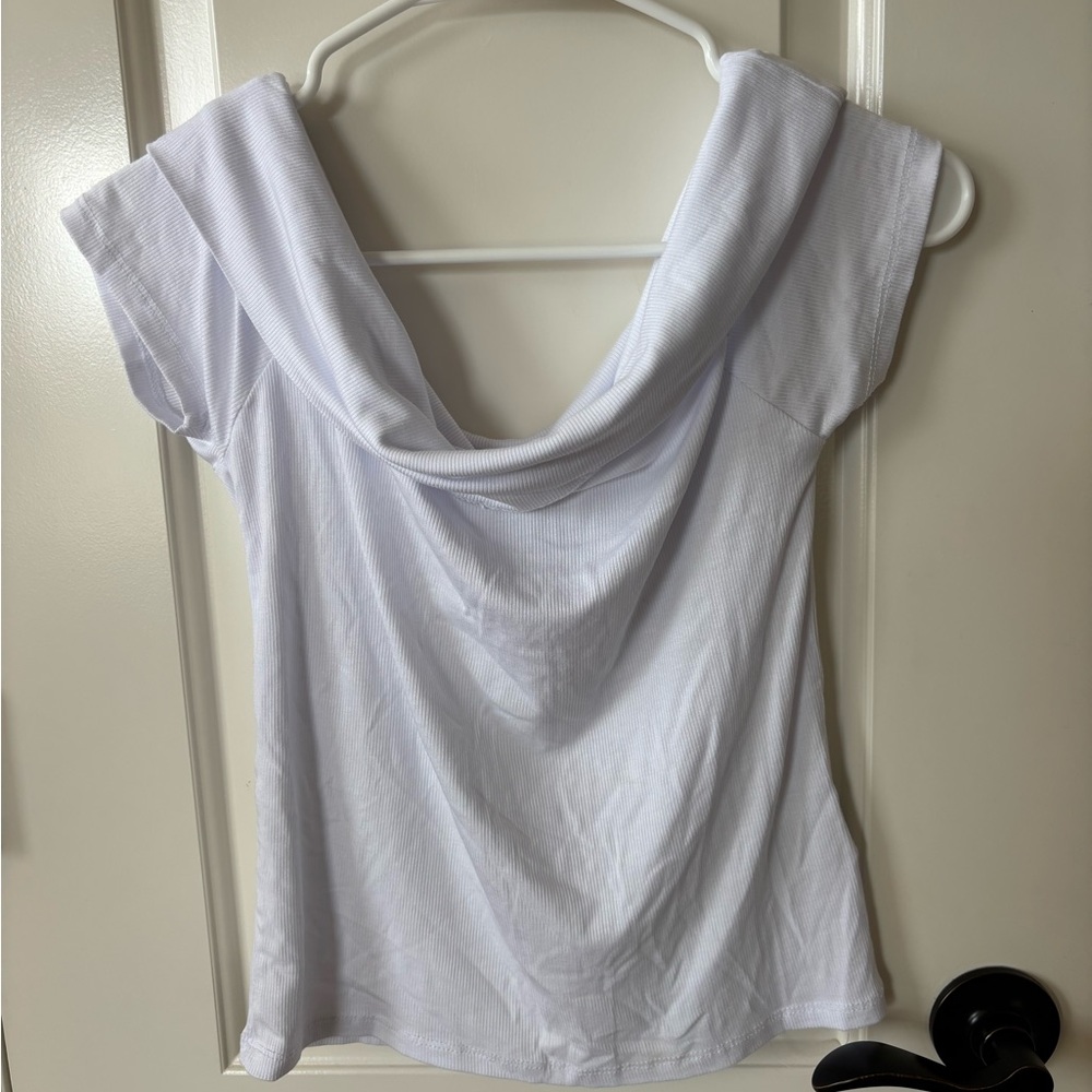 Cotton On White Draped Cap Sleeve Blouse